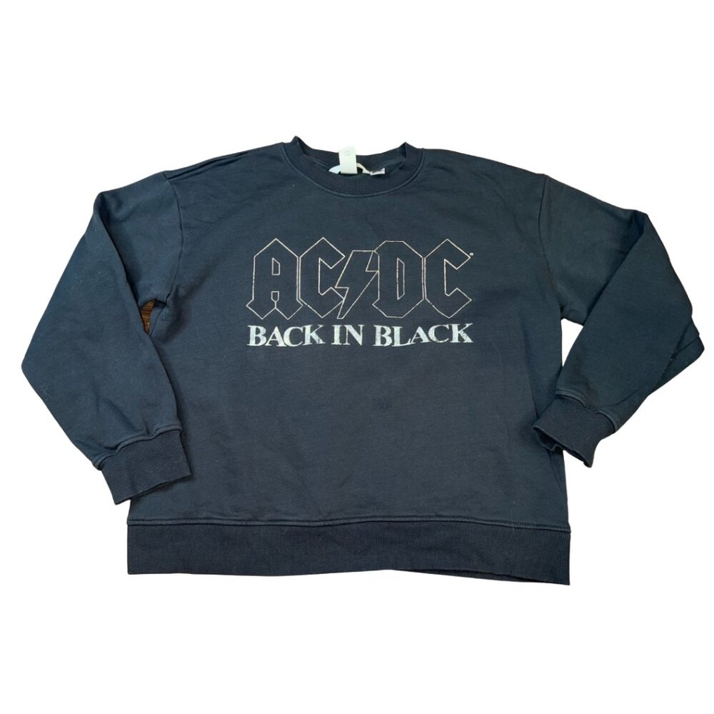 H&M ACDC “Back in Black” Graphic Sweatshirt – Women’s Size Medium